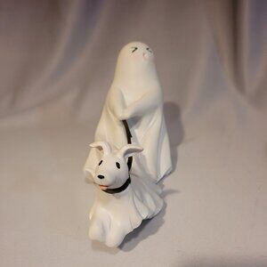 Adorable Ghost walking dog